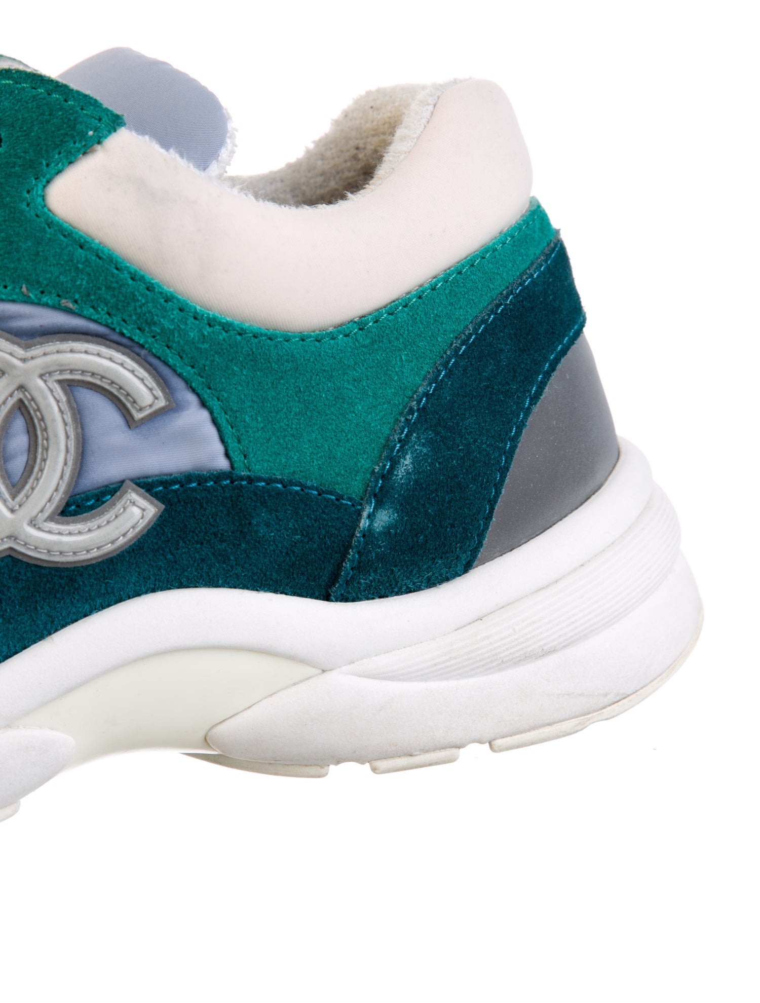 Chanel Interlocking CC Logo Suede Sneakers